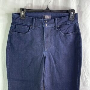 NYDJ dark denim cropped jeans.